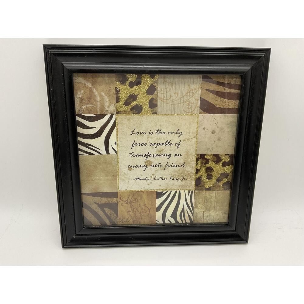 Sign of the Times Framed Wall Art Quote Martin Luther King Jr Animal Print Zebra